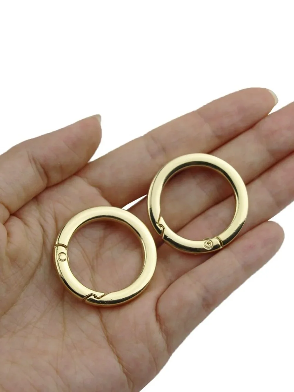 2 Pcs O Ring for Purse Strap,1 inch Spring Rings for Handbag & Keys,Gold